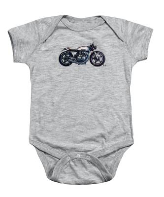 Fashion Retro Style Motorcycle Silhouette Sleepwear Black Long Sleeve Cotton Rompers for Unisex Baby 